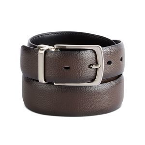 CLUBROOM Mens Brown Reversible Faux Leather Casual Belt M